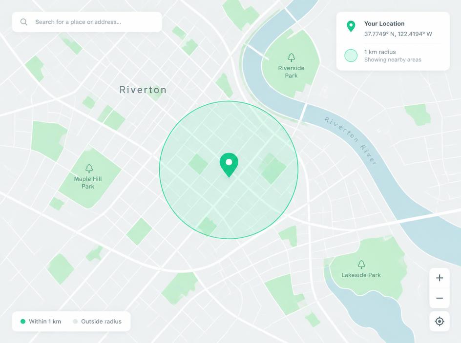 Local targeting radius map